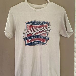 White Planet Hollywood Graphic T-Shirt